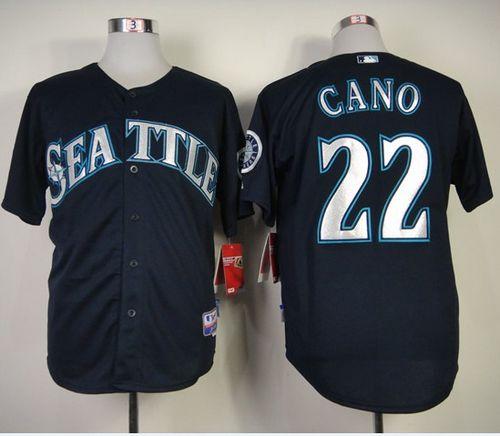 Mariners #22 Robinson Cano Navy Blue Cool Base Stitched MLB Jersey - Click Image to Close